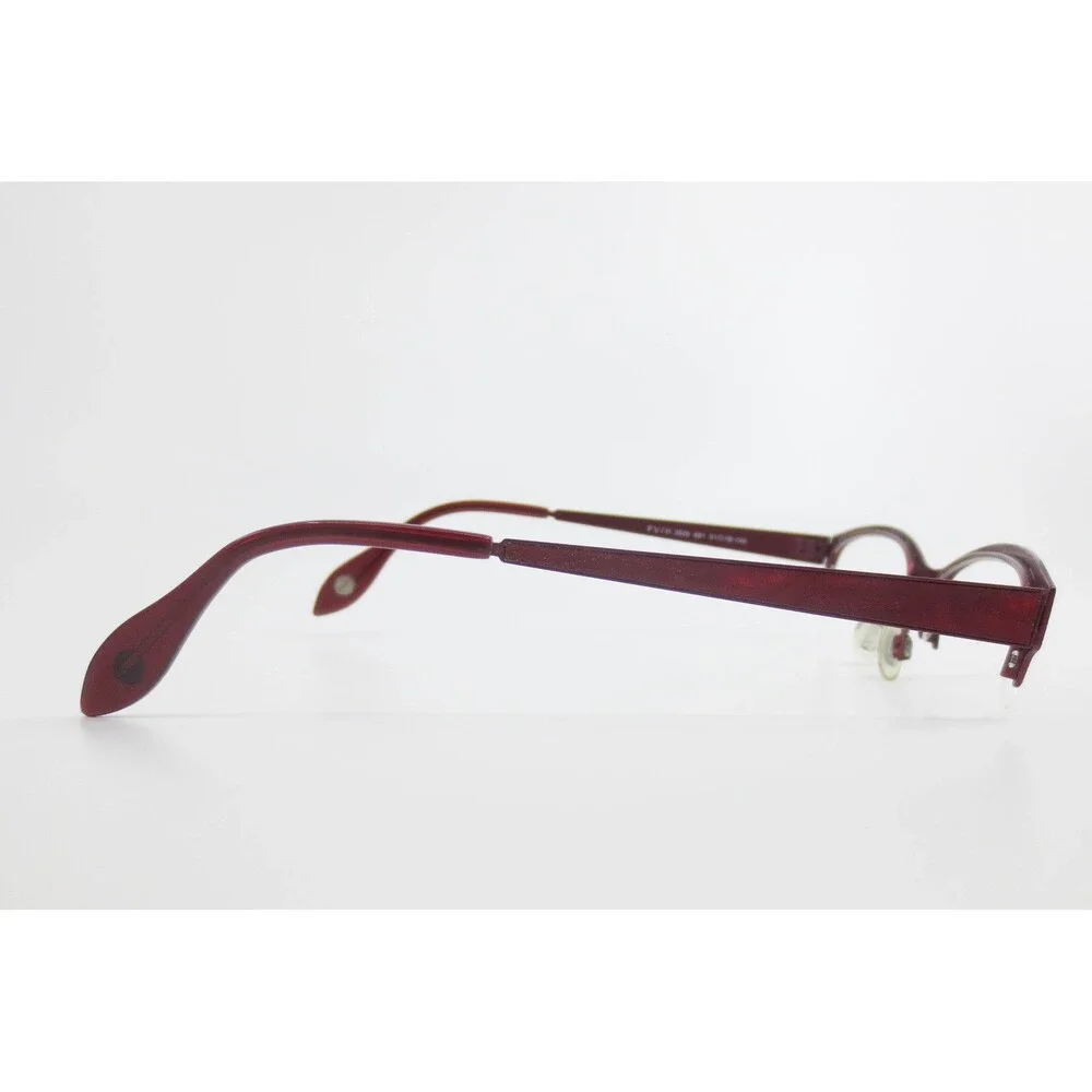 Fysh UK 3529 681 Burgundy Cat Eye Semi-Rimless Eyeglasses Frames 51-18-140